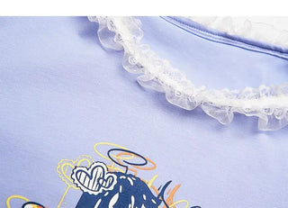 Women Teenage Kawaii Girl Crop Top T Shirt Korean Style Tshirt Short Tee Fairy Core Clothes Cute Fairycore Clothing Croptop ALODIA STORE