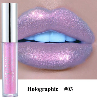 Plump Lip Gloss Lips Makeup Waterproof Long Lasting Holographic Mermaid Lip Tint Nude Moisturizer Glossy Glitter Liquid Lipstick ALODIA STORE