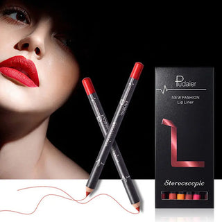 6 12Pcs/Set Waterproof Pencil Lipstick Set Pen Matte Lip Liner Long Lasting Makeup Pens Easy to Wear Non-stick Cup карандаш для ALODIA STORE