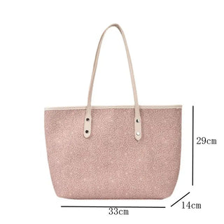 Summer large-capacity shoulder bag female 2021 new fashion solid color handbag commuter shopping bag tote bag ALODIA STORE