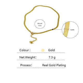 Yhpup Charm New Geometric Snake Chain Necklace Trendy Stainless Steel Jewelry Golden Metal Texture брелок Women Waterproof Gift ALODIA STORE
