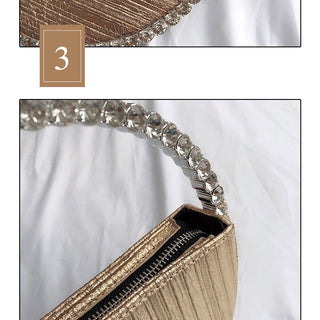 Luxury Colored Diamond Half Moon Women Purses and Handbags Evening Bag Serpentine Designer Party Clutch Bag Chic Wedding Bag ALODIA STORE