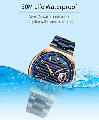 Top Brand CURREN Luxury Quartz Watches for Men Wrist Watch Classic Silver Stainless Steel Strap Men's Watch Waterproof 30M ALODIA STORE