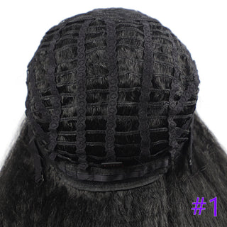 Long Kinky Straight Synthetic Wigs for Black Women Black Brown Blonde Ginger Red White Hair Afro Wigs Synthetic STW Hair Wigs ALODIA STORE