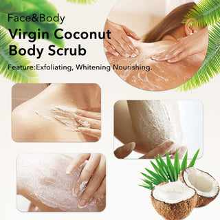 Luxsimel coconut Body Scrub Soft Sugar Organic Exfoliating Whitening Nourishing White Face cream for skin care body scrub cream ALODIA STORE