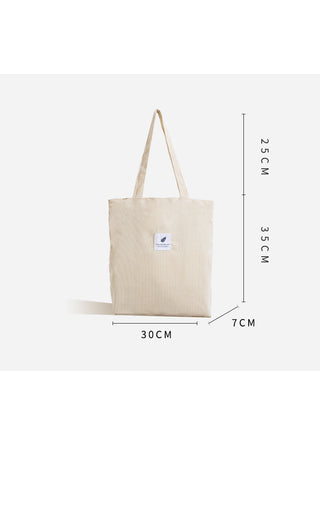 MABULA High Quality Casual Corduroy Tote Bag Environmental Soft  Shopping Bags Autumn Foldable Storage Grocery Handbag for Women ALODIA STORE