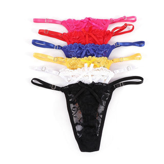 Women Thongs and G Strings Mini Thong Underwear Lace Panties Transparent Lingerie Briefs Women Sexy Adjustable Mujer ALODIA STORE