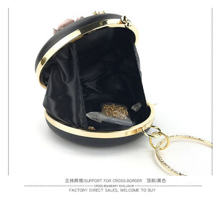 Pink Round Flower Clutch Bag ALODIA STORE