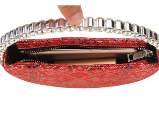 Luxury Colored Diamond Half Moon Women Purses and Handbags Evening Bag Serpentine Designer Party Clutch Bag Chic Wedding Bag ALODIA STORE
