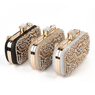 Diamond Evening Metal Clutch bag ALODIA STORE