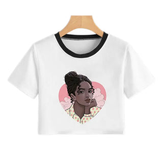 Summer Fashion Harajuku Sexy Tank Crop Top White Femme Clothes Women Cute Flower Season Girl Printed Croptop Short Sleeve ALODIA STORE
