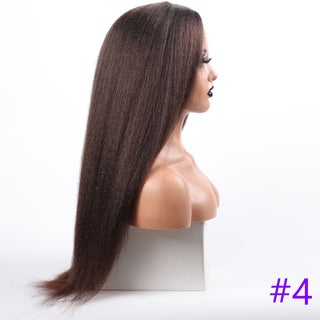 Long Kinky Straight Synthetic Wigs for Black Women Black Brown Blonde Ginger Red White Hair Afro Wigs Synthetic STW Hair Wigs ALODIA STORE