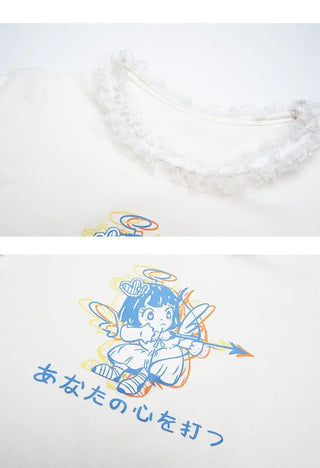 Women Teenage Kawaii Girl Crop Top T Shirt Korean Style Tshirt Short Tee Fairy Core Clothes Cute Fairycore Clothing Croptop ALODIA STORE