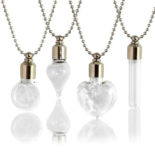 2PCS Glass Locket Urn Jewelry Cremation Jewelry Urn Necklace for Ashes Fillable vials Necklaces Blood Vial Necklace ALODIA STORE