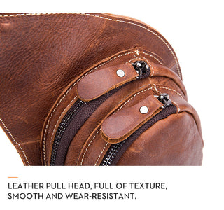 BULLCAPTAIN Leather Crossbody Bag Men Crazy Horse Leather Chest Bags New Fashion Multi-function card bag's mobile phone bages ALODIA STORE