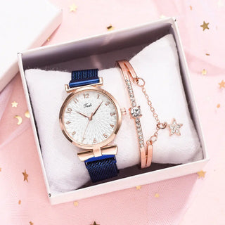 Luxury Women Bracelet Quartz Watches For Women Magnetic Watch Ladies Sports Dress Pink Dial Wrist Watch Clock Relogio Feminino ALODIA STORE
