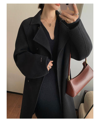 Elegant Long White Knitting Dress Women Winter V-Neck Long ALODIA STORE