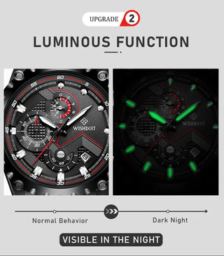 100%Original WISHDOIT Watch for Men TOP Brand Waterproof Sports Stainless Steel Chronograph 2022New Fashion Luxury wrist watches ALODIA STORE