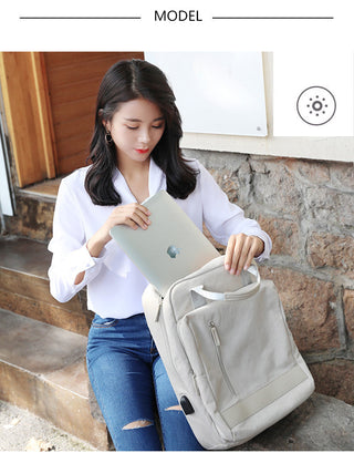 Waterproof Stylish Laptop Backpack Women 13.3 14 15.6 inch Korean Fashion Oxford Canvas USB College Backpack Bag Female Mochila ALODIA STORE