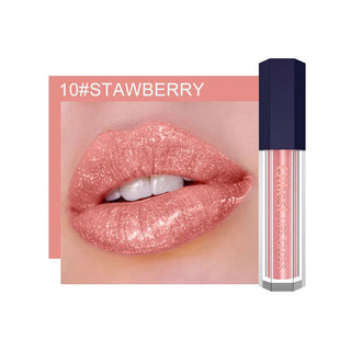 QIBEST 12 Colors Shimmer Liquid Lipstick Diamond Lip gloss Cosmetic Lip Tint Glitter Waterproof Moisturizer Makeup Lip Gloss ALODIA STORE