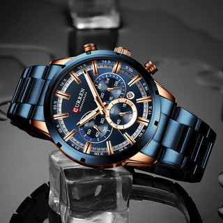 CURREN Men Watch Top Brand Luxury Sports Quartz Mens Watches Full Steel Waterproof Chronograph Wristwatch Men Relogio Masculino ALODIA STORE