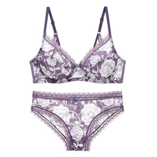 DaiNaFang Womens Push Up Underwear Sexy BCDE Cup Plus Size Lingerie Lace Print Embroidery Panties Bra Sets For Lady ALODIA STORE