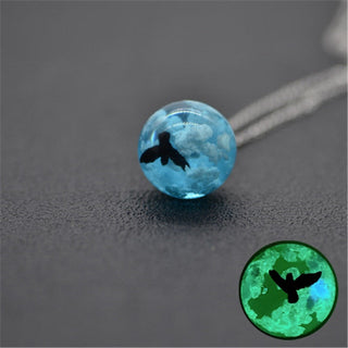 Chic Transparent Resin Rould Ball Moon Pendant Necklace Women Blue Sky White Cloud Chain Necklace Fashion Jewelry Gifts for Girl ALODIA STORE