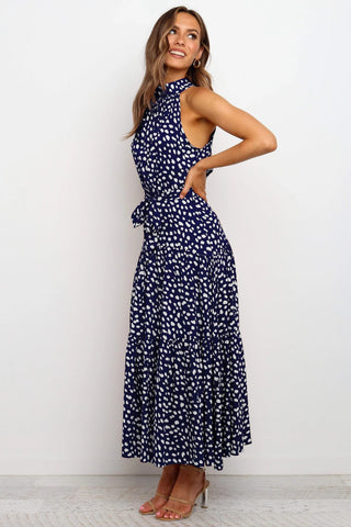 Summer Long Dress Polka Dot Casual Dresses Black Sexy Halter Strapless New 2023 ALODIA STORE