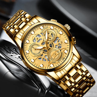 Watch Men Skeleton Automatic quartz Watch Gold Skeleton Vintage Man Watchwrist watches for men ALODIA STORE