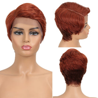 Trueme Short Pixie Cut Lace Wig Colored Brazilian Lace Front Human Hair Wigs Ombre Blonde Brown Part Lace Human Wigs For Women ALODIA STORE