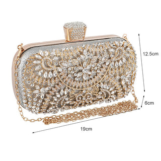 Diamond Evening Metal Clutch bag ALODIA STORE