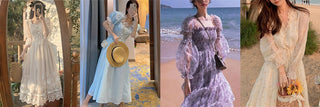 2023 Spring Lace Sweet Elegant Dress Women Dress Korean ALODIA STORE