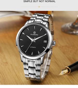 STARKING Business Men Watch 40mm Men's Mechanical Watch Simple Sapphire AM0184 2023 Calendar Ultra Thin Mechanical Watch 5Bar ALODIA STORE