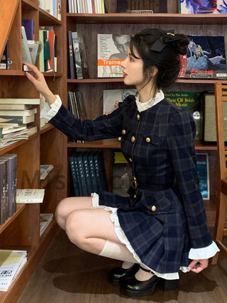 Korean Elegant Party Mini Dress Female Long Sleeve ALODIA STORE