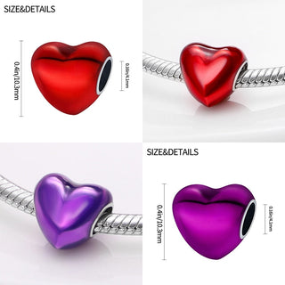 925 Sterling Silver Heart Shaped Charm Bead Fits Original Pandora Bracelet Necklace Women Chameleon Pendant DIY Fine Jewelry Hot ALODIA STORE