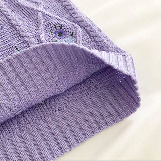 Flowers Embroidery Suspender Korean V-Neck Knitting Sweet Elastic Vintage Students Cute Summer Women Knot CropTops ALODIA STORE