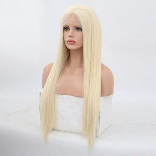 Charisma Blonde Wig Synthetic Lace Front Wig for Women Long Silky Straight Hair Natural Hairline Side Part Cosplay Wigs ALODIA STORE