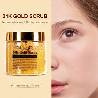 250g 24K Gold Body Scrub Ice Peach Exfoliating Smooth Nourish Moisturizing Whitening Pore Cleansing Lighten Melanin ALODIA STORE