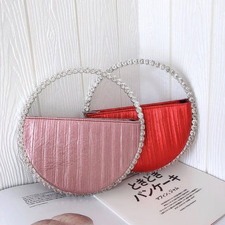 Luxury Colored Diamond Half Moon Women Purses and Handbags Evening Bag Serpentine Designer Party Clutch Bag Chic Wedding Bag ALODIA STORE