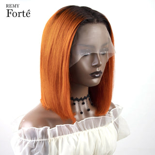 Pink Bob Short Cut Wigs Blonde Straight Lace Front Human Hair Wigs 180D Transparent Lace Pre Plucked Brazilian Bob Lace Wigs ALODIA STORE