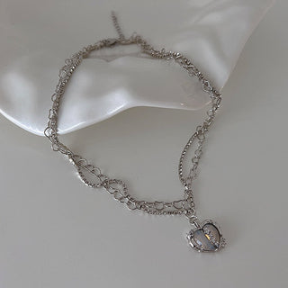 Y2K Accessories Fashion Peach Heart Water Drop Pendant Necklace Pink Crystal Egirl Sweet Cool Clavicle Chain Aesthetic Jewelry ALODIA STORE