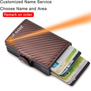 Credit Card Holder Wallet Leather Metal Aluminum ALODIA STORE
