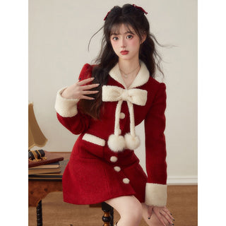 Elegant Women Dress Long Sleeve Office Ladies Polo Collar ALODIA STORE