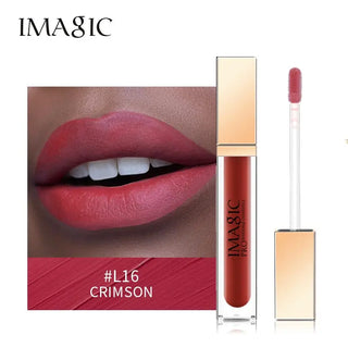 IMAGIC Lipgloss Matte 20 Colors Lip Gloss Velvety Lipstick Liquid Matte Waterproof Lip Tint Full &amp; rich Sexy Lip Makeup Cosmetic ALODIA STORE