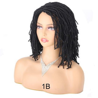 Braided Wig 10inch Synthetic Hair Short Bob Wig for Women Black Blonde Red Dreadlock Goddess Faux Nu Locs Curly Twist Wig Female ALODIA STORE