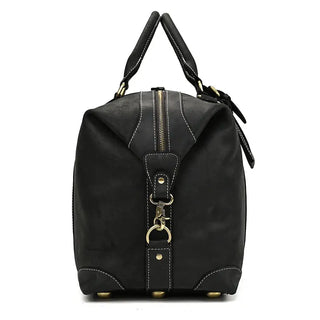 100% Genuine Crazy Horse Leather Men Travel Bags With Rivet Big HandBag For Male Cowhide Duffel Bag Mans Travelling Bag luxury ALODIA STORE