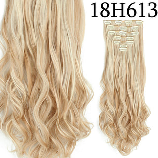 24Inchs 16 Clips in Hair Extensions Long Straight Hairstyle Synthetic Blonde Black Hairpieces Heat Resistant False Hair ALODIA STORE
