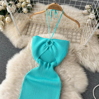 Halter Crochet Bodycon Dress ALODIA STORE
