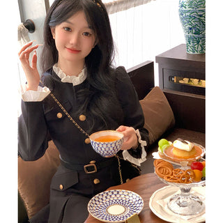 Elegant Women Dress Long Sleeve Office Ladies Polo Collar ALODIA STORE