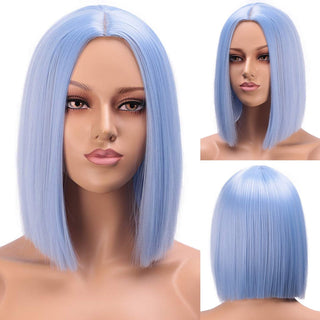 AISI HAIR Synthetic Ombre Orange Wig Short Straight Middle Part Bob Wig for Women Natural Yellow/Red Wigs Heat Resistant Fiber ALODIA STORE